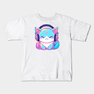 Headphones Kitten Kids T-Shirt